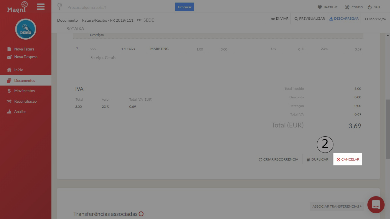 Como Cancelar Um Documento 2 - Passo 2