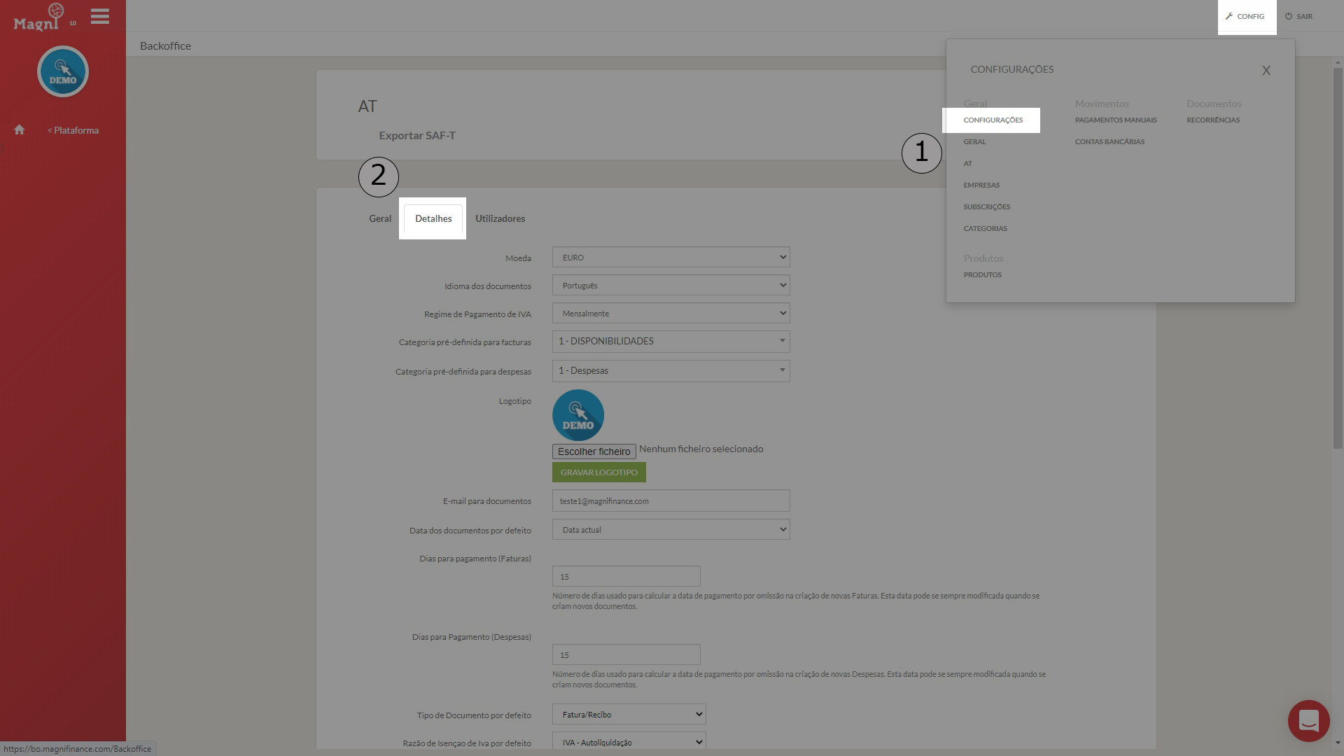 Como Configurar o Regime de IVA de Caixa - Passo 1 e 2