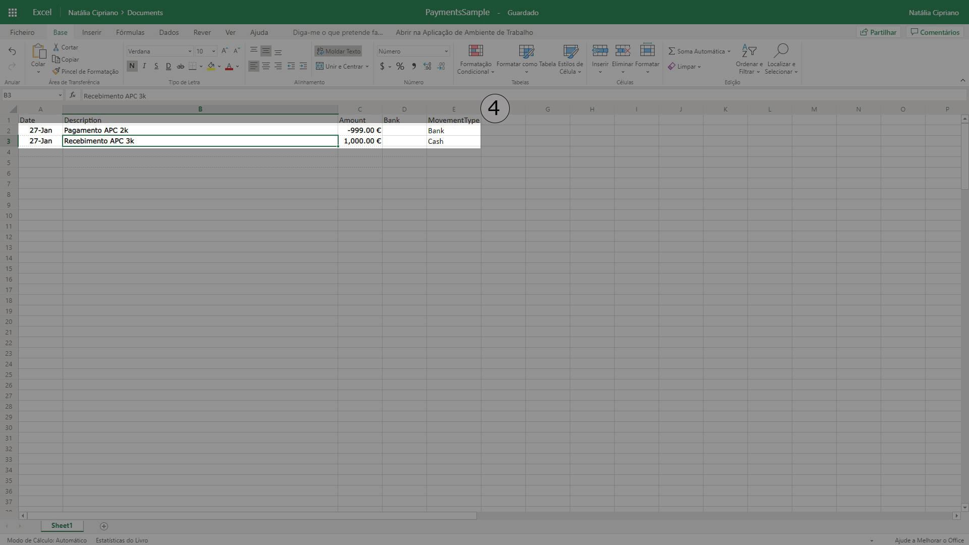 Como Importar Um Movimento Manual Por Excel