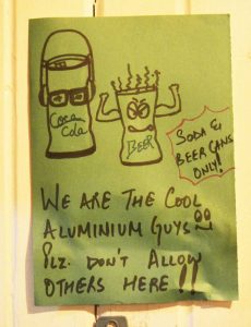 Soda and neers cans only signage