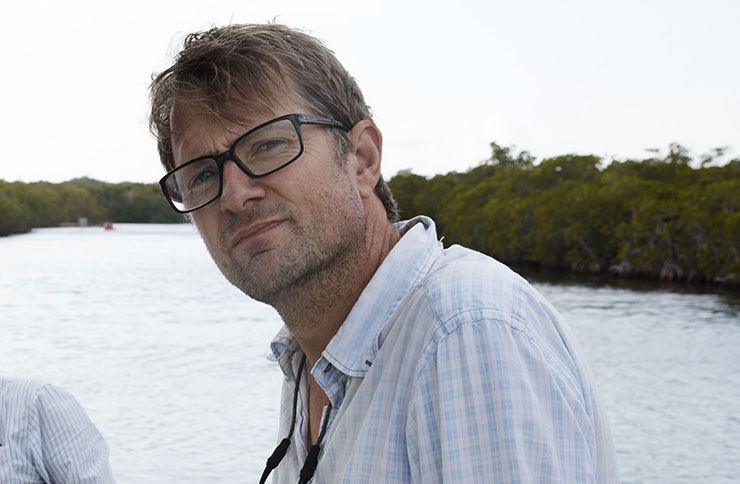 Blue Planet II producer Mark Brownlow on a boat