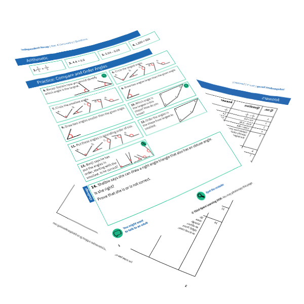 Year 4 Compare and Order Angles Worksheet - Independent Recap (Week 11
