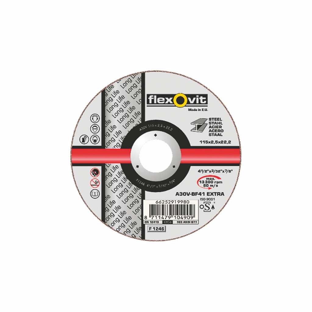 Flexovit A30VBF41 EXTRA Doorslijpschijf lasaulec.nl Technische