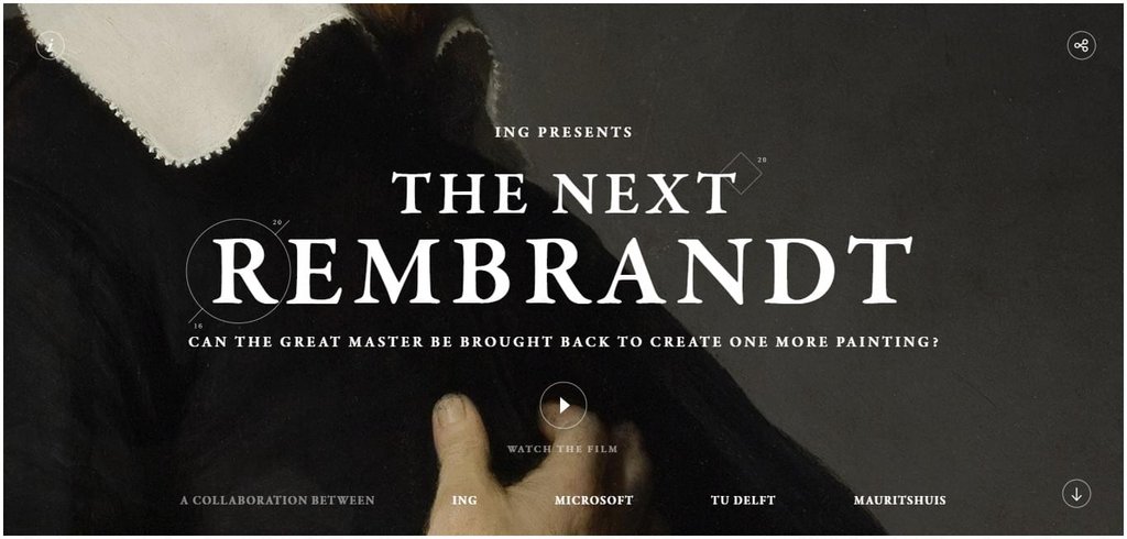 The Next Rembrandt | Web Design Inspiration – EXPERIENCE INTERACTIVE
