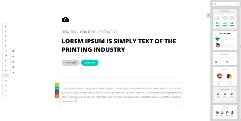 Capture - ContentBuilder.js – offrez à votre WebApp/CMS le Drag & Drop pour éditer vos pages