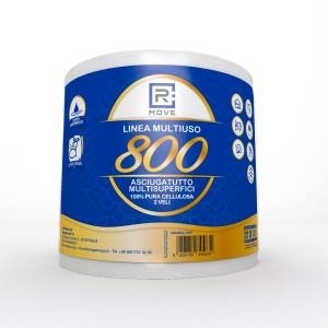 Rotolone carta bianca da 800 strappi in cellulosa 2 veli