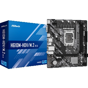 Scheda madre asrock h610m-hdv/m.2 r2.0 sk1700 2*ddr4 vga+hdmi+dp