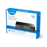 Switch rete 8 porte poe + 2 porte uplink 10/100mbps 120w (fs1010p)