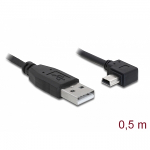 Cavo usb maschio - usb mini b maschio angolo 90 mt 0,5