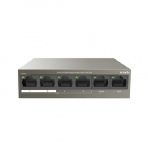 Hub switch 6p 10/100 tenda tef1106p-63w 4poe+ 63w 2up is.vlan