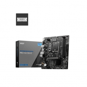 Msi mb h610, pro h610m-e ddr5, lga 1700, 2dd54, 1pci-ex16,1pci-ex1,1m.2 gen4,4sata3.0,4usb3.2gen1,8u