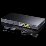 Switch rete 16 porte poe + 2 slot sfp gigabit 10/100/1000mbps 200w (gs1020ps2)