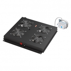 Gruppo 2 ventole con termostato per armadi rack link eavi nero
