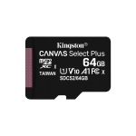 Micro sd 64gb 100mb/s kingston canvas plus sdcs2/64gbsp no adat.