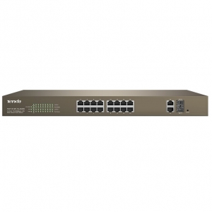 Tenda switch poe web smart 16 porte 10/100+2gb+2sfp - tef1218p-16-250w