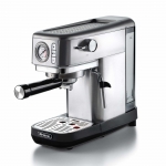 Ariete metal con manometro (1381/10) - macchina per caffe'' espresso - polvere e cialde - 1 o 2 tazze - cappuccinatore - pressione 15 bar - 1300w