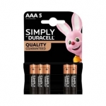 Batterie duracell simply alcaline mini stilo aaa lr03 conf. 5pz
