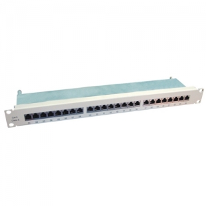 Value 19" patchpanel, cat.6/class e, 24 ports, stp, grey