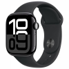 Apple watch series 10 gps + cellular 42mm jet black aluminium case with black sport band - s/m