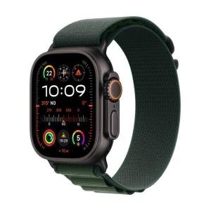 Apple watch ultra 2 gps + cellular 49mm black titanium case with dark green alpine loop - small