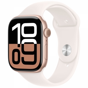 Apple watch series 10 gps 46mm rose gold aluminium case with light blush sport band - s/m