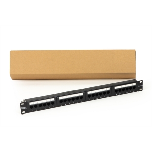 Pannello patch 19" non schermato utp 24 porte 8 poli rj45 per reti categoria 5e