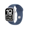 Apple watch series 10 gps 42mm silver aluminium case with denim sport band - s/m