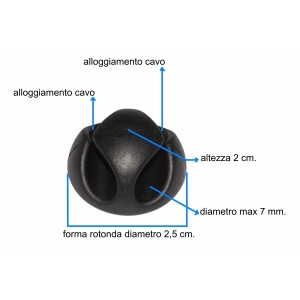 Kit 16 pezzi supporti adesivi per gestione cavi colore nero