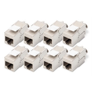 Modulo keystone cat 6a, schermato, attrezzi per l'installazione non necessari - 8 pezzi