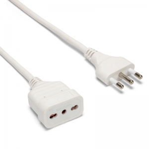 Prolunga elettrica 10/16a m <-> 10/16a f 5mt bianco