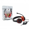 Cuffie microfono cchatstaru2r stereo usb rosso