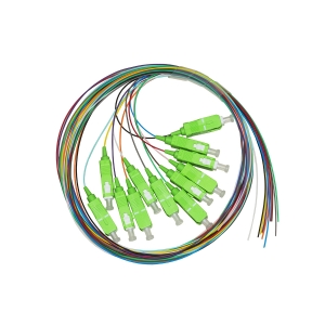 Set 12 cavi pigtail fibra ottica colorati connettori sc apc singlemode mt.2 (lksc12apc)