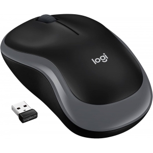 Mouse wireless logitech m185 usb black/grey
