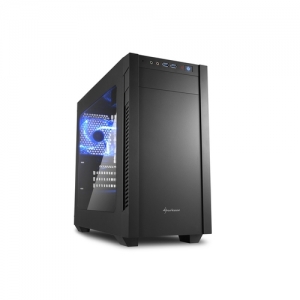 Sharkoon case s1000 mini tower micro-atx/mini itx, 4 slot, 2xusb 3,0, 1x120 fron 1x120 rear, colore nero