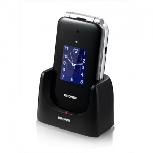Telefono cellulare brondi amico supervoice silver/black
