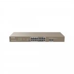 Hub switch 16 porte gigabit tenda teg1118p-16-250w poe 2sfp isvl