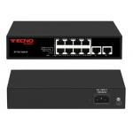 Hub switch 8 porte poe+ 10/100 tecno tc-p8eh2eh +2uplink is.vlan