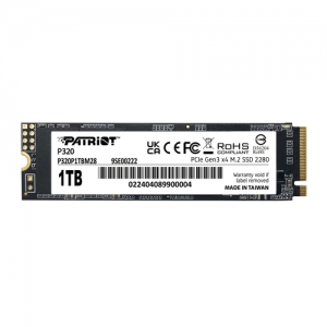 Patriot ssd p320 1tb m.2280 pci-e r/w 3000/2200mb/s