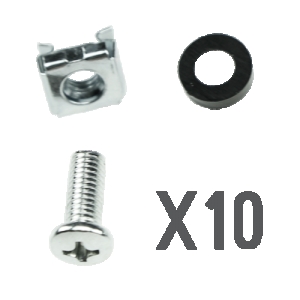 Kit 10 dadi e viti e separatore per rack colore zinco m6