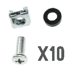 Kit 10 dadi e viti e separatore per rack colore zinco m6