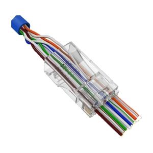 Plug di rete rj45 utp cat.6 con fori passanti conf. 50pz safire