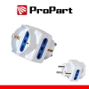 Adattatore 3pos 16a bipasso/schuko spina shuko bianco propart