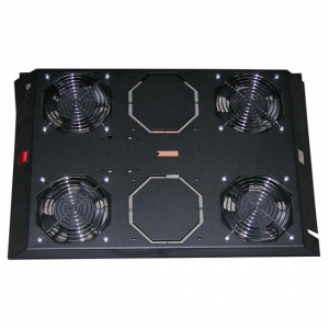 Kit 4 ventole con termostato nero per armadi linea server