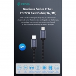 Cavo carica rapida da c a lightning pd 27w 3a 3 metri nero