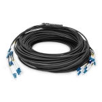 Cavo breakout universale in fibra ottica dotato di terminali, multimode os2, 8 fibre, lc/upc - lc/upc 30 mt. colore nero
