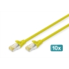 Cavo patch cat 6a s/ftp, 10 pezzi , 3 mt. colore giallo