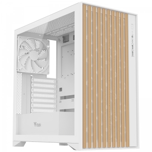 Case gaming woody itgcawo28w - no alimentatore - frontale in legno - bianco