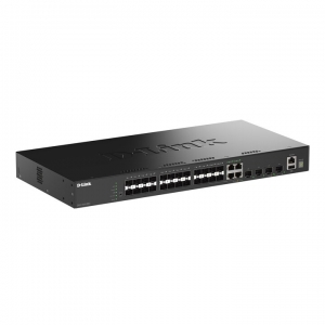 D-link switch 28-port gigabit sfp stackable smart managed switch with 4 x combo and 4 x 10g sfp+ por