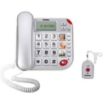 Telefono fisso super bravo plus con telecomando per chiamate di soccorso