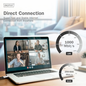 Digitus usb 3.2 gen1 - cavo ethernet rj45, 1gbit/s, 15 mt. colore nero